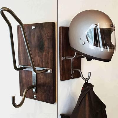Držák na motocyklovou přilbu, háček na dřevěnou přilbu, háček na klíče, háček na klobouk, háček na uskladnění
