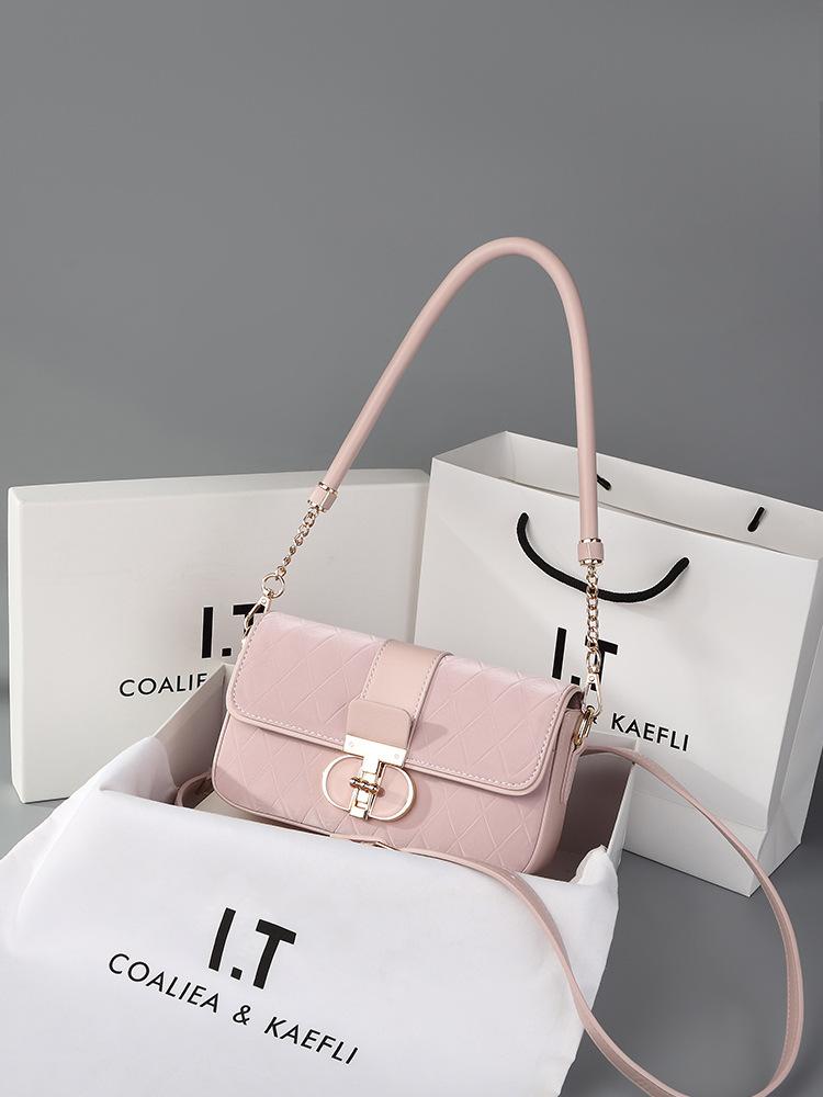 

520 Gift for High-end, Niche, Light Luxury Women s Pink Diamond Grid Small Bag, New Single Shoulder Crossbody Bag рожевий