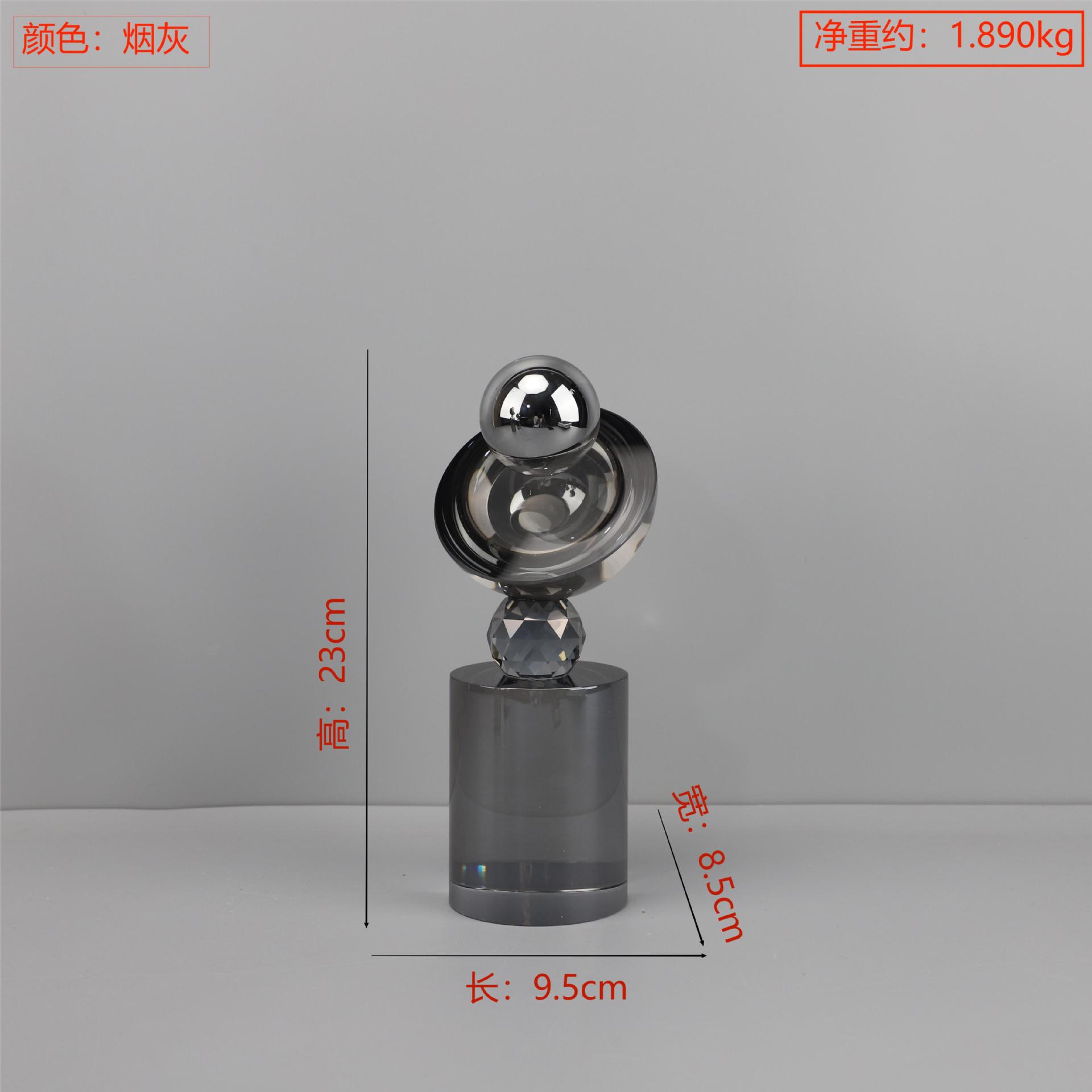 

Geometric Glass Ball Decorative Ornaments, Abstract Art Semi-circular Crystal Column Sculptures, Living Room Decorative Crafts