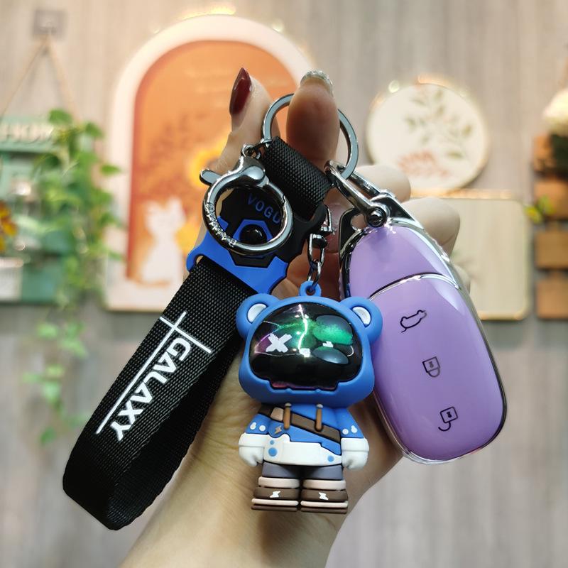 Unisex High-End Key Case: Custom L9 Car Remote Control Protective Shell with Keychain