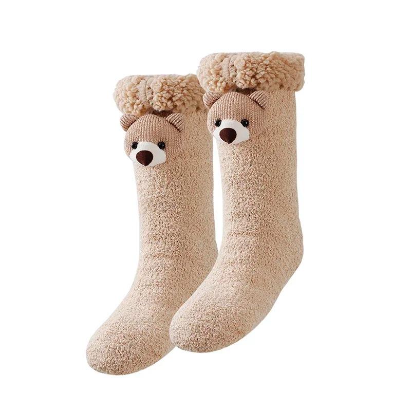 

USB Rechargeable Heated Socks for Winter Electric Coral Fleece Breathable Long-Lasting Warmth коричневый