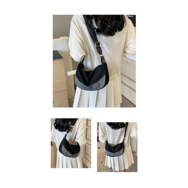 Denim Dumpling Bag Hundred Trend Shoulder Bag Fashion Color Collision Crossbody Bag