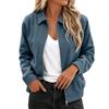 Women's Fashion Zip-Up Jacket Loose Fit Casual Outerwear
