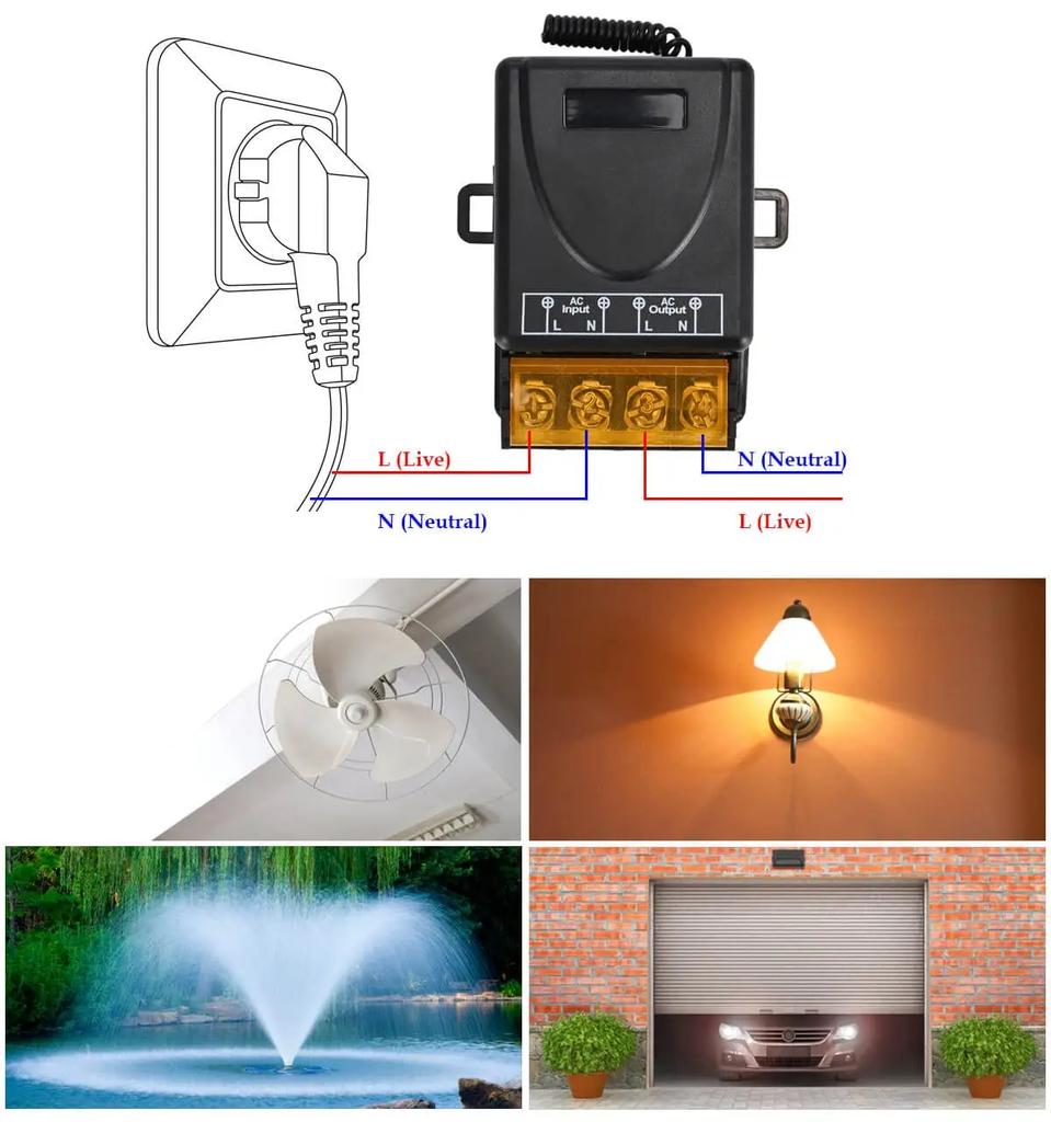 RF 433Mhz Wireless Remote Control Switch DC 12V 24V 48V 72V 30A High Current Relay Receiver for Pumps Lights Lamps