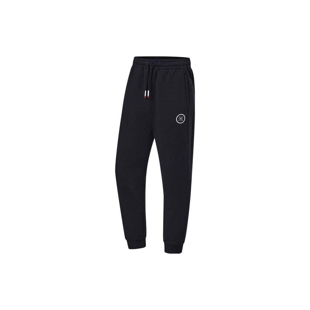 Li-Ning Wade Series Mid-Waist Drawstring Knit Joggers Men Bottoms Black AKLU003-1