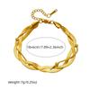Gold Plated Layered Herringbone Bracelet Dainty Twist Chain Bracelet for Women