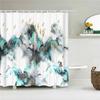 Japanese Sea Waves Koi Spray Fabric Shower Curtain Bathroom Curtains Plum Blossoms Mount Fuji Landscape Bath Screen With Hooks