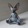 1 Pcs Meditation Yoga Happy Cat Whimsical Buddha Sphinx Cat Statue Art Deco Sculpture Outdoor Garden Statue