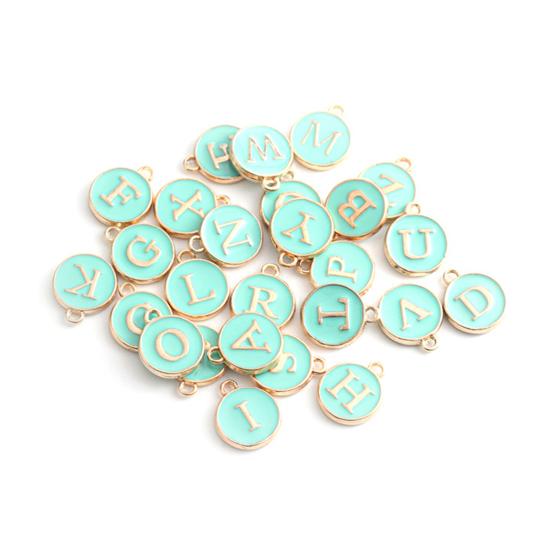 26Pcs Letter Charms DIY Lightweight Round Fashionable 26 Letters Charms Pendant for Bag Decoration