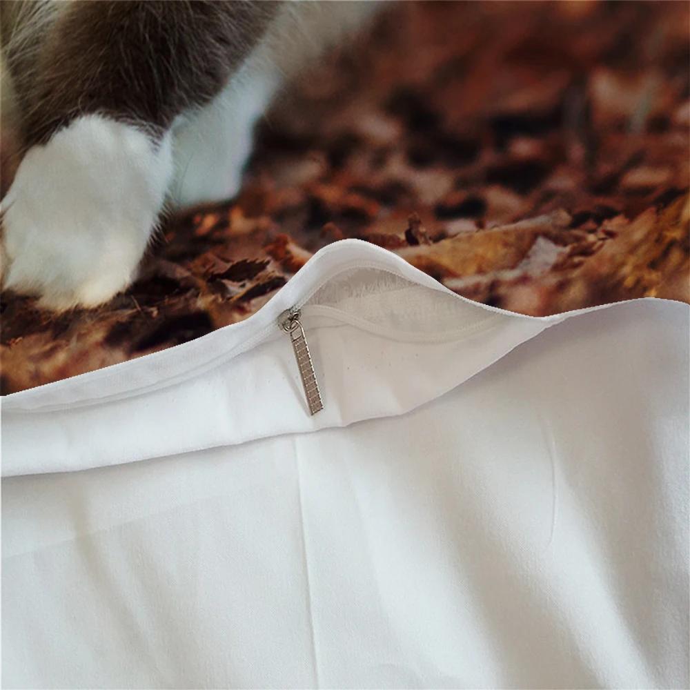 Bed Cover Dropship Winter Soft Comfortable 2/3Pc Kid Bedding Set Western Single Double Bed 3D Cat Duvet Cover Sets Ropa De Cama