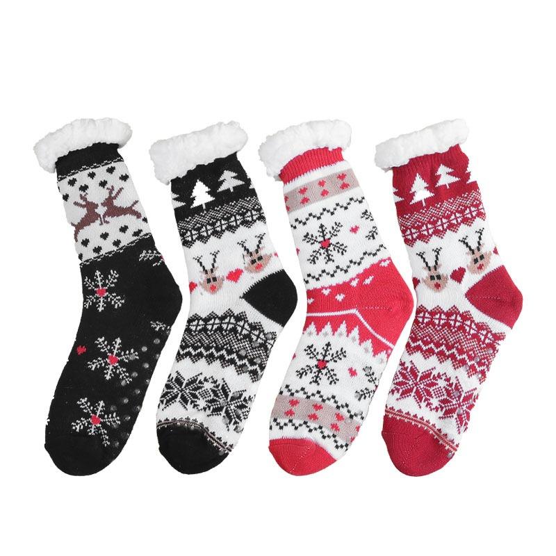 Thickened and Flannel Warm Floor Socks for Women, Autumn and Winter Sleeping, Warm Foot Socks, Anti Slip Plush Foot Covers