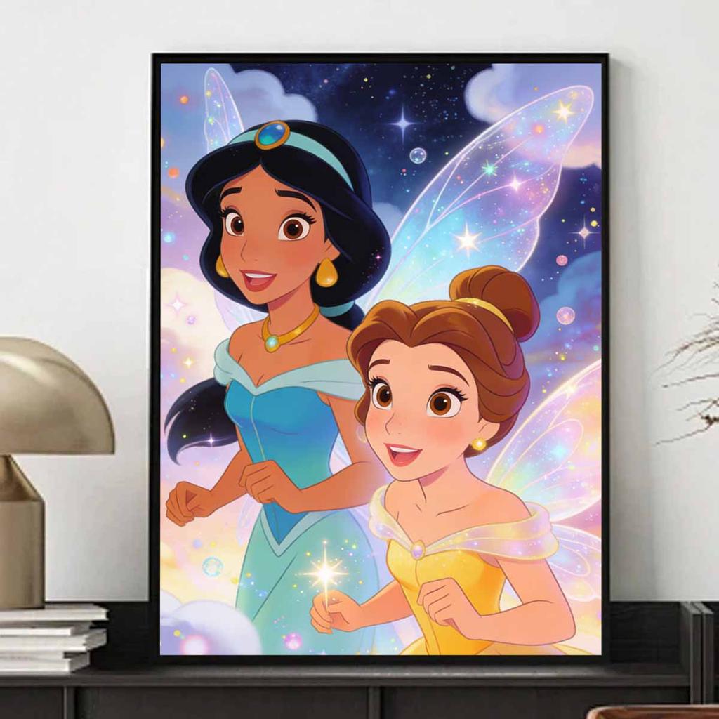 Disney Diamond Painting Kit Jasmine Belle Fairy Home Bedroom Wall Decor Crafts Handmade Gift