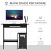 Modern PC Desk In Wood with CPU Shelf and Pull-Out Keyboard Space, 80x45x75 Cm, Black