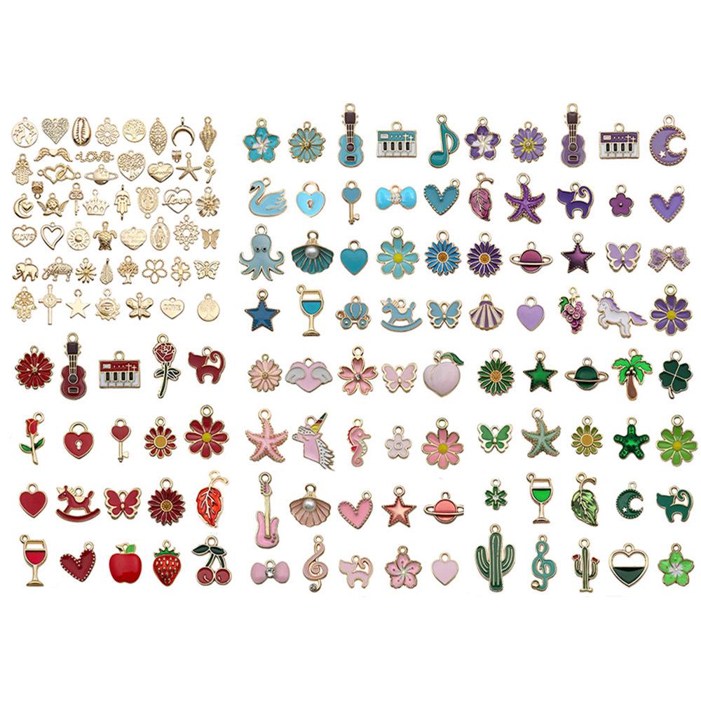 

Набор бижутерии из сплава, 200 штук: Шармы из 10 цветов с капельной эмалью для браслетов, серег, брелоков и подвесок своими руками