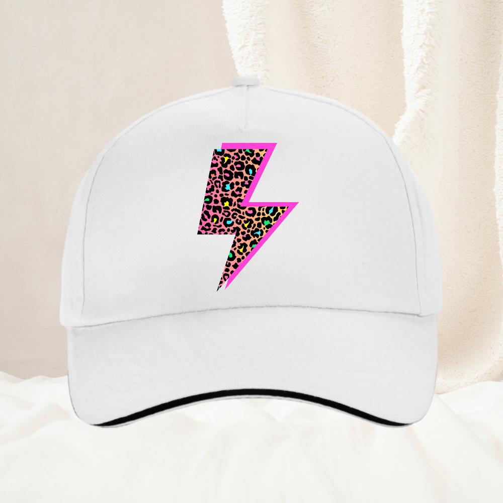 Cheetah and Neon Lightning Pattern Baseball Cap Hip Hop Women Unisexs Adjustable Adult outdoor travel hiking sunscreen hat