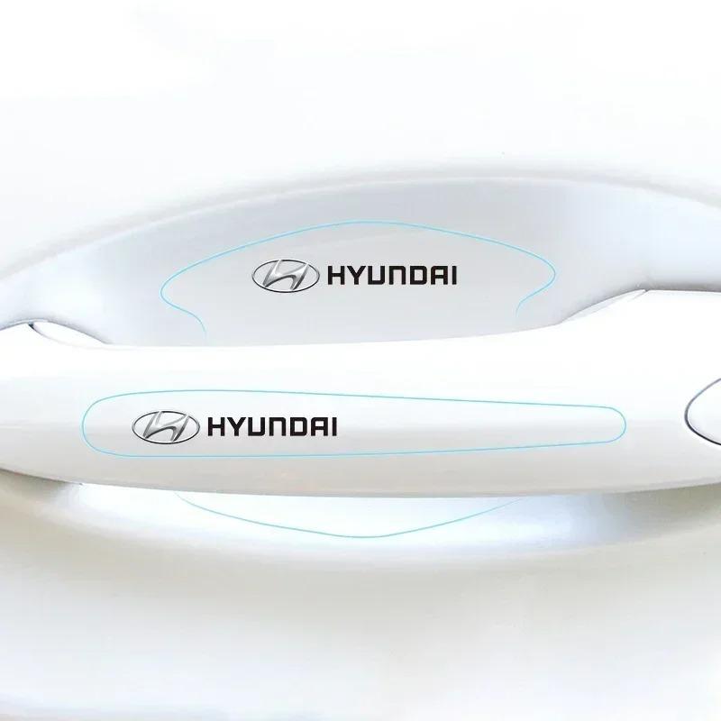 Anti-Scratch Car Door Bowl Stickers Badge Decals For Hyundai Tucson IX35 Sonata Elantra Kona Exterior Protective Accessories PP37