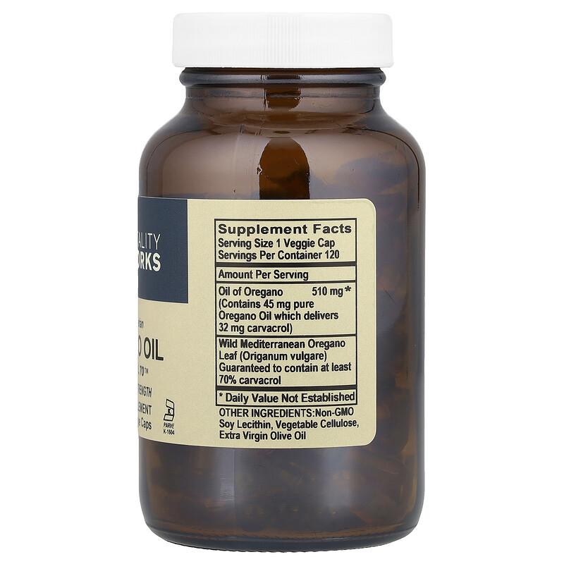 Oregano Oil, Carvacrol 70™, 510 mg, 120 Liquid Veggie Caps