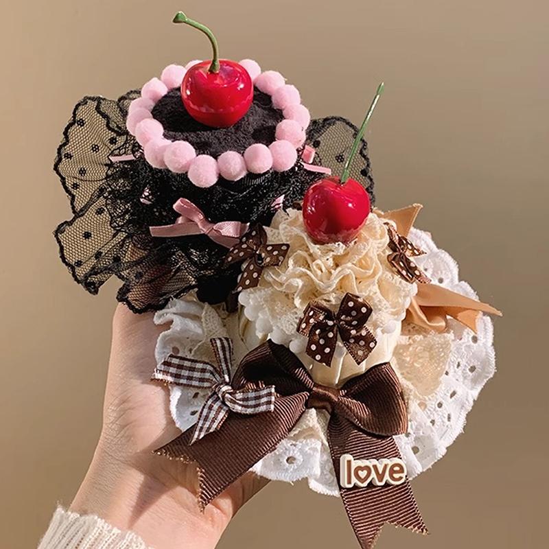 Latest Lolita Lace Cake Hair Clip Cute Children Hairpins Headdress Hair Accessories Kawaii Women Girls Hair Ornament