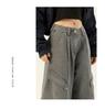 Women's American Retro Denim Overalls - Autumn 2024 Loose Slimming Wide-Leg Floor-Length Pants