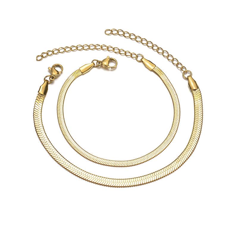 Women's European & American Stainless Steel Snake Chain Bracelet - Titanium Steel Blade Style