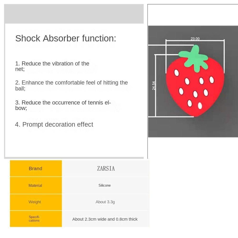 Strawberry Tennis Shockproof Absorber Buffer Tennis Racket Vibration Dampeners  Tennis Staff