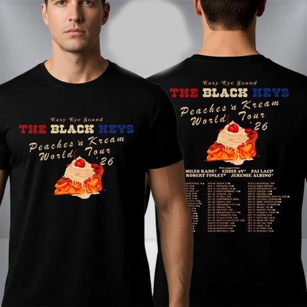 New!! The Black Keys Peaches N Kream World Tour 2026 T Shirt Two Sided XXXXL