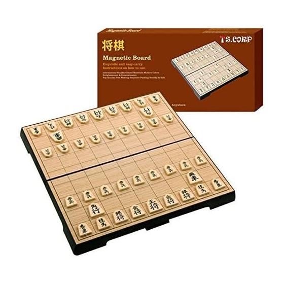 [TS.CORP] Shogi Set, Magnetic Type, Foldable and Compact Storage, Japanese Instruction Manual Included, Suitable for Beginners, Shogi Board and Piece