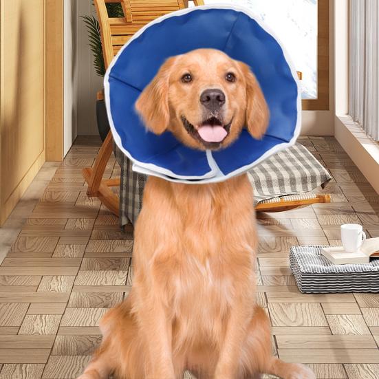 Pet Cone Collar Friendly to Skin Waterproof Adjustable Wide Application Easy-wearing Stop Licking Non-woven Fabric Dog Cat Wound Healing Protective