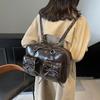 Retro high-end portable small square bag women's bag 2025 new simple commuter bag casual backpack