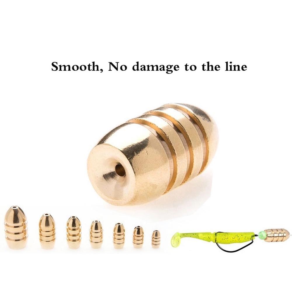 20pcs Weights Assorted Copper Jig Head Fall Down Fishing Sinkers Kit 3.5/5/7g Bullet Shape Split Fishing Tackle Sinker Combo Set