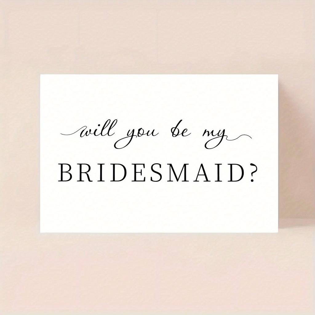 1pc Enchanting Bridesmaid Proposal Card - Heartfelt Invitation & Timeless Memento For Weddings Or Engagements - A Thoughtfully Designed Keepsake
