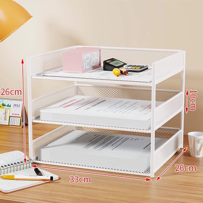 Large Capacity A4 Desktop Organizer - One-Piece Office File and Data Storage Box