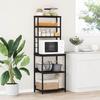 Kitchen Shelf Black Oak Effect 60 X 40 X 168 Cm Engineered Wood