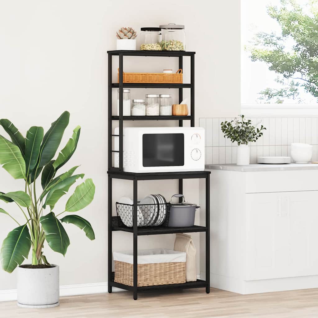 Kitchen Shelf Black Oak Effect 60 X 40 X 168 Cm Engineered Wood