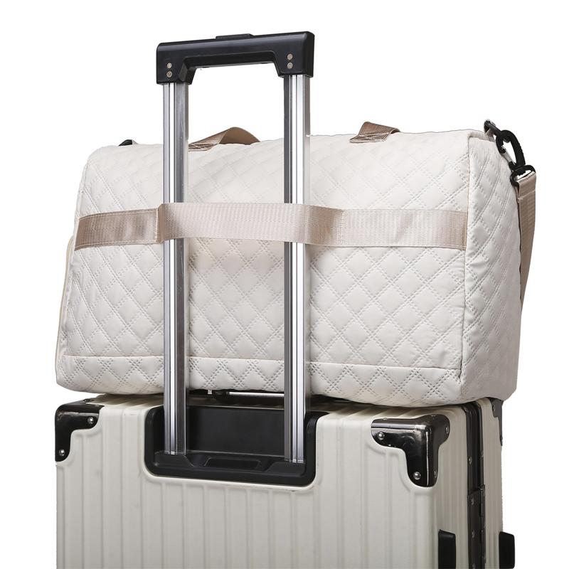 Large Capacity Argyle Travel Duffle Bag, Sports Gym Bag - Spacious & Highly Portable with Shoe Compartment for Overnight Trips