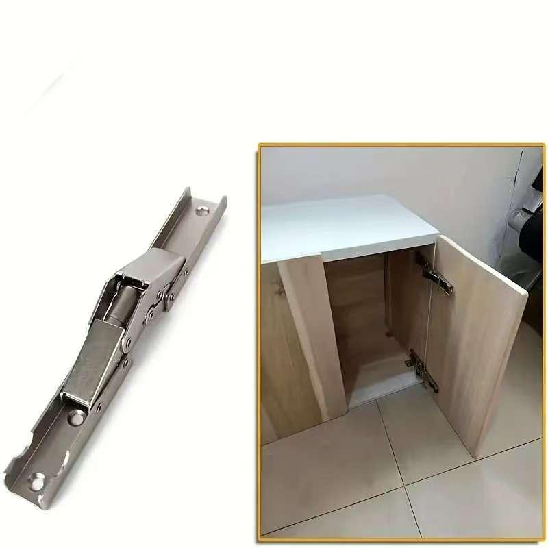 2/4pcs Modern Silvery 90-Degree Folding Hinges, No-Slot Flush Mount, 180-Degree Countertop Support, Hidden Design for Cabinets &