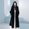 2 autumn and winter new medium and long imitation mink fur coat thickened with hat fur coat women's fashion