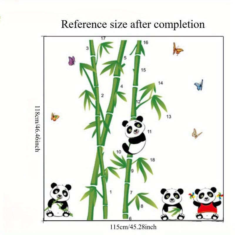 1/2pcs Cute Cartoon Panda Bamboo Wall Stickers Removable Animal Wall Decals for Living Room Staircase and Home Wall Decoration