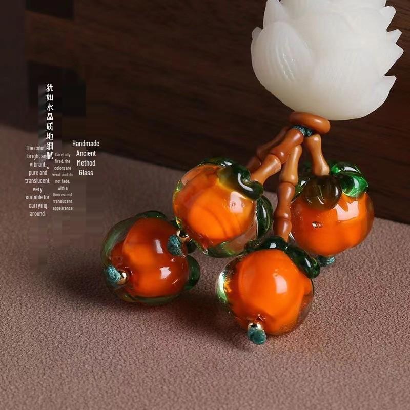Chinese Bodhi Lotus Keychain: Anti-Lost Car Pendant with Ancient Style Rope
