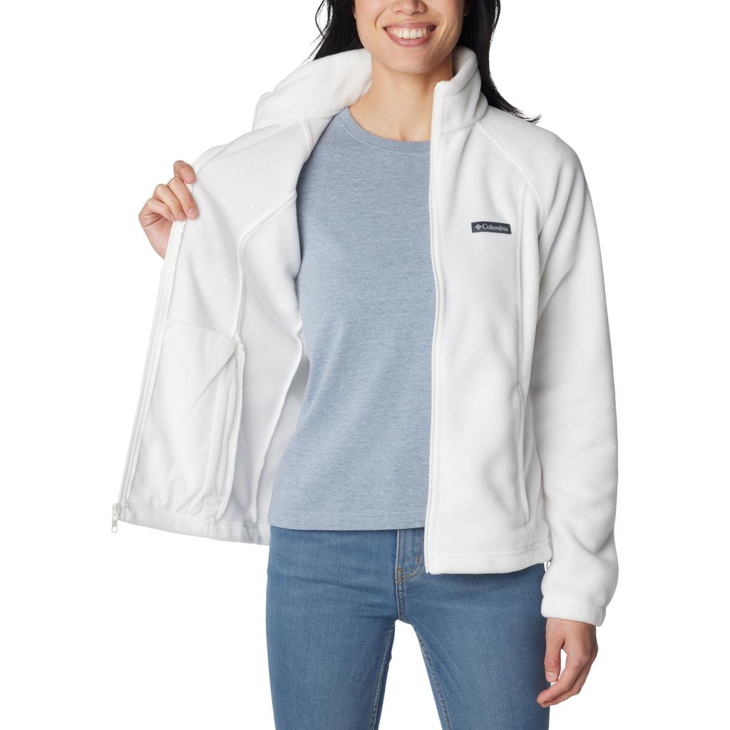Columbia Benton Springs Full Zip Fleece, Womens White Fleece