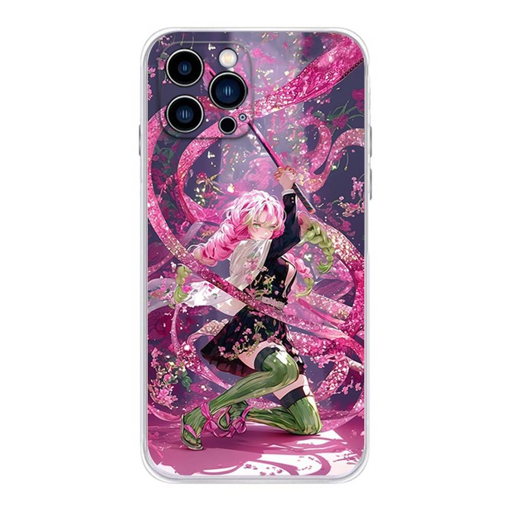 

D-Demon S-Slayer Mitsuri Obanai Phone Case For iPhone 17 16,15,14,13,12,11 Plus,Pro,Max,XR,Plus,E,Mini Transparent Soft Cover iPhone17PRO