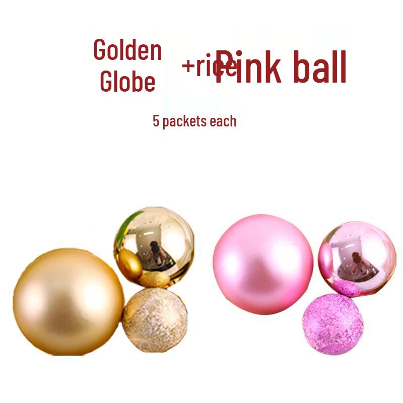 Festive Frosted Gold & Silver Ball Cake Decoration - Christmas & Birthday Iridescent Ornaments Topper
