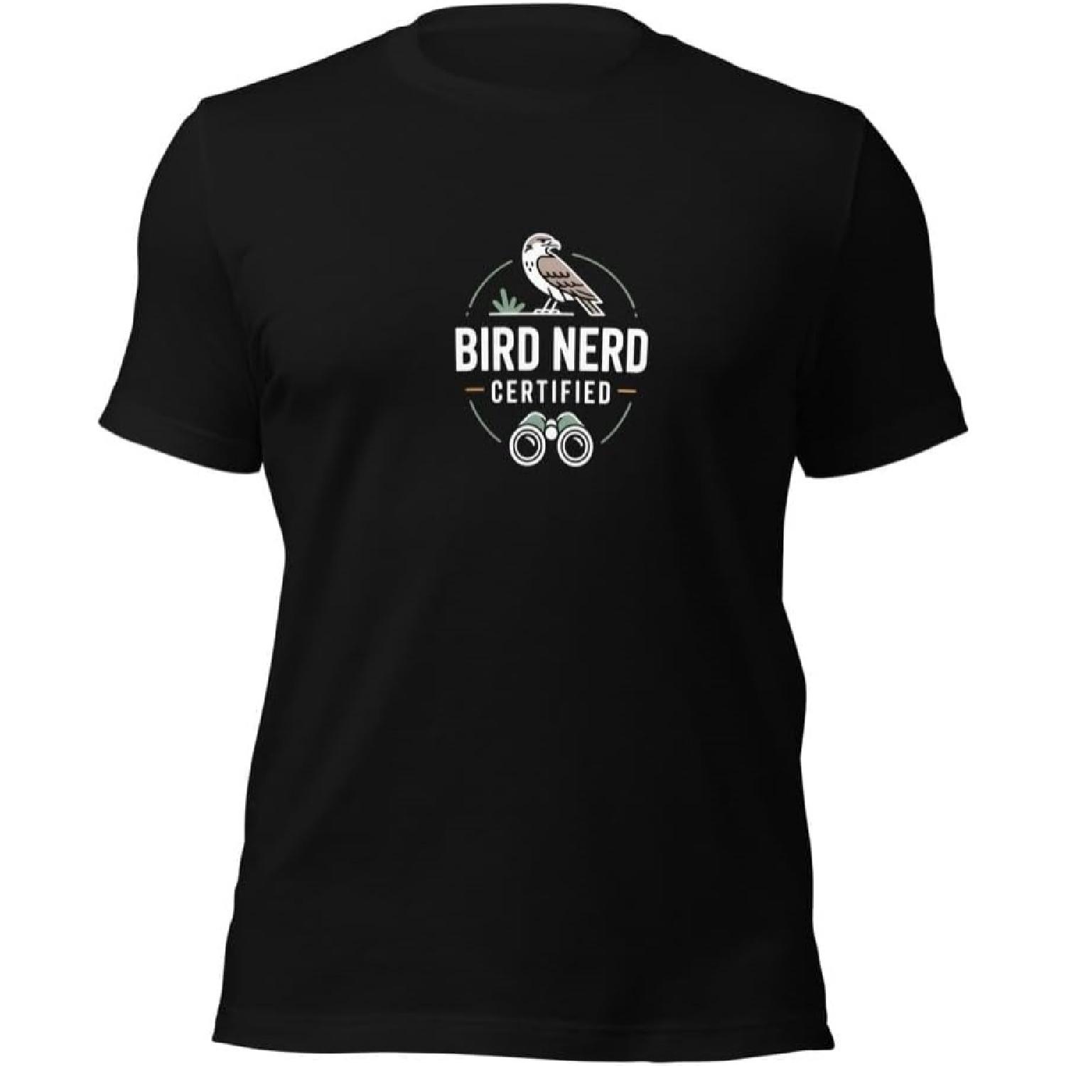 

Bird Nerd Certified T-Shirt _ Premium Birdwatching Apparel _ Funny Ornithology Gift _ Casual Bird Lover Shirt _ Unisex Fit XXXXXL чорний