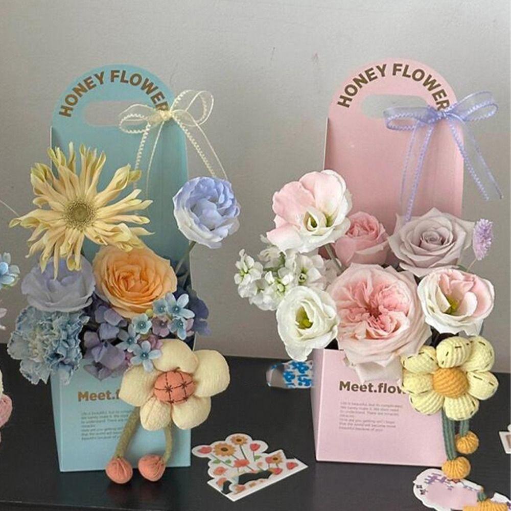 5pcs Foldable Flower Arrangement Box Romantic Bouquet Wrapping Box  Wedding Party Supplies