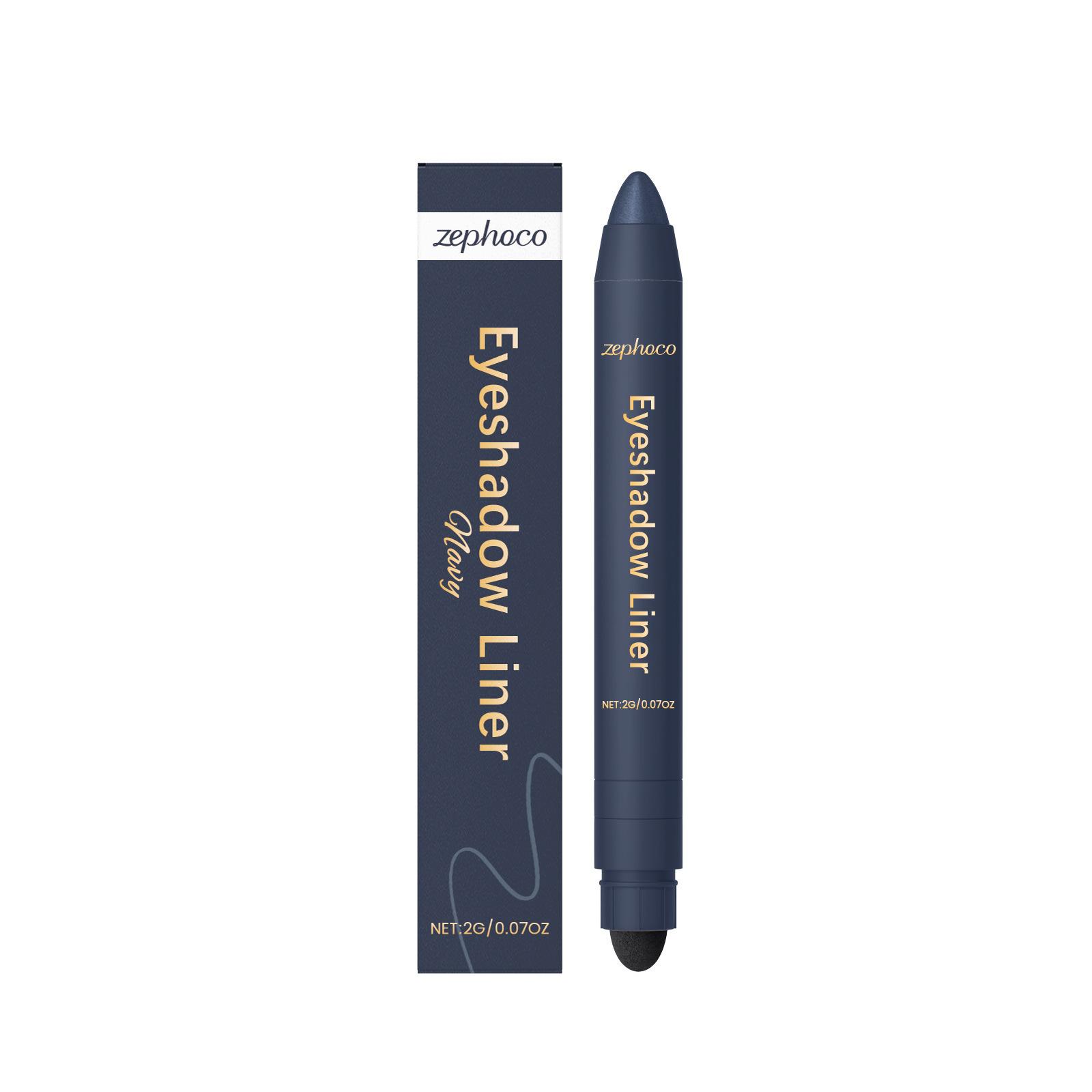 

2in1 Eyeliner Pen Smudge Proof Waterproof Formula Long Lasting Wear Beginners Daily Makeup Smooth Application Eye Shadow Liner navy