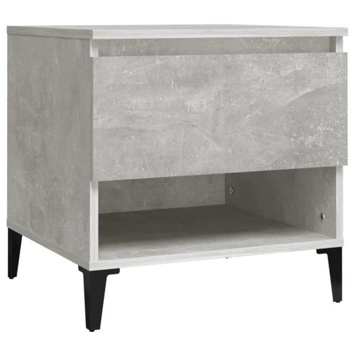 819556 vidaXL Table d'appoint Gris béton 50x46x50 cm Bois d'ingénierie