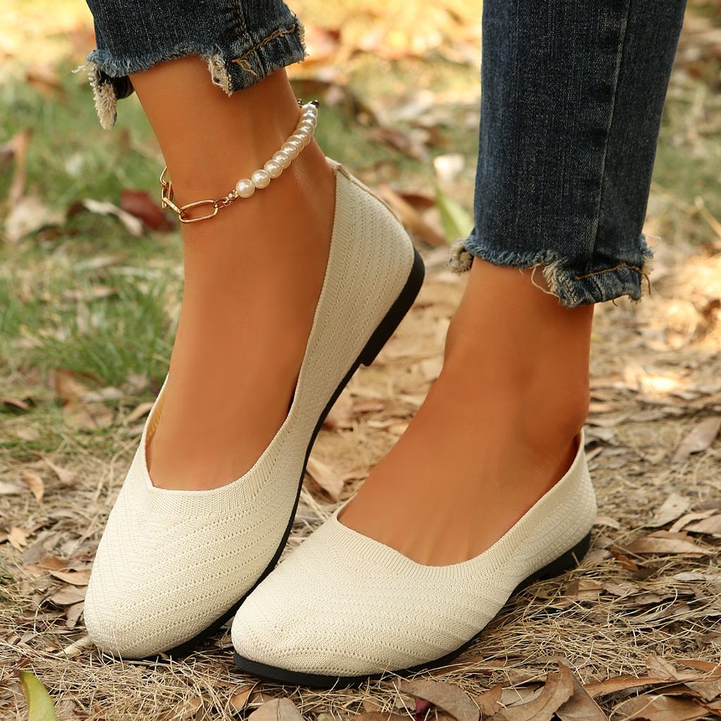 Fashion Shoes for Women 2025 Plus Size Slip on Women's Flats Casual Flats Women Shallow Mouth Round Toe Soft Bottom Mesh Ladies Shoes