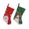 Christmas Playful Stockings In Rich Red And Green Fabric Featuring Snowflakes And Holiday Characters
