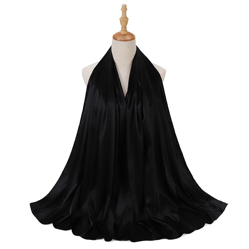 Luxury Satin Hijab Femme Solid Women Imitation Silk Beach Wrap Silk Scarf Shawls Bandana Muffler Scarves Bufandas Mujer Stoles