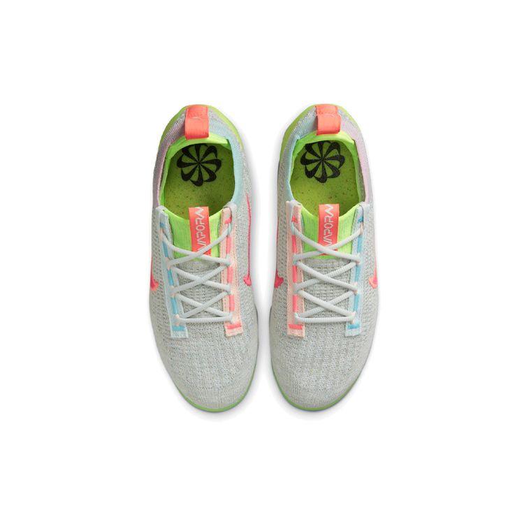 Nike Air VaporMax 2021 Flyknit Neon Women Sneakers Grey Photon-Dust Bright-Mango DH4088-002